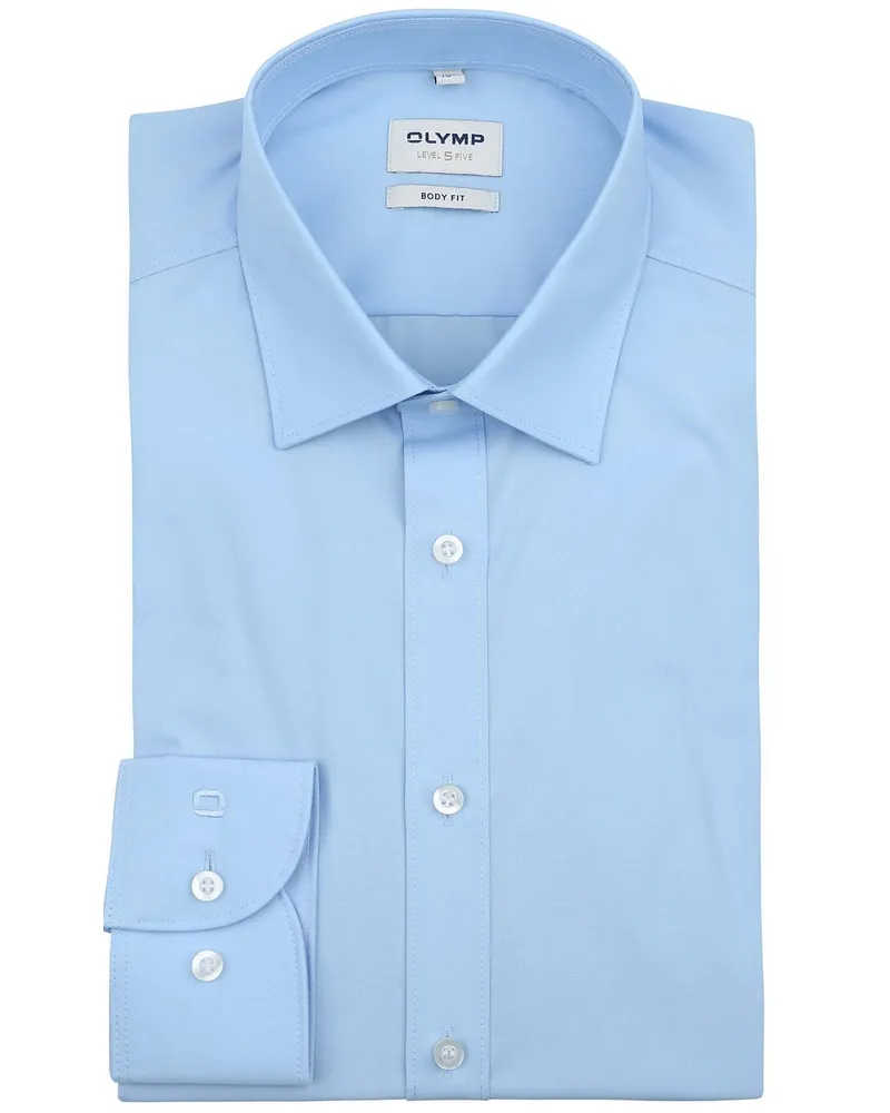 Olymp Hemd Blau Body-Fit Hellblau