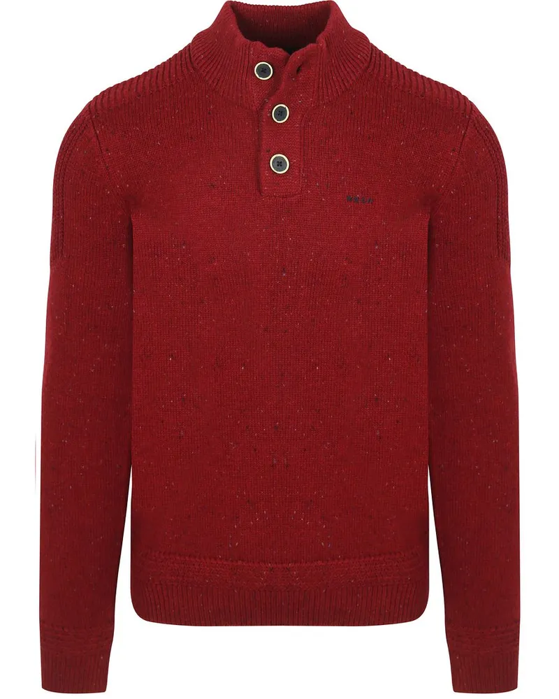 New Zealand Auckland NZA) Pullover Mocker Conor Melange Kirschrot Rot