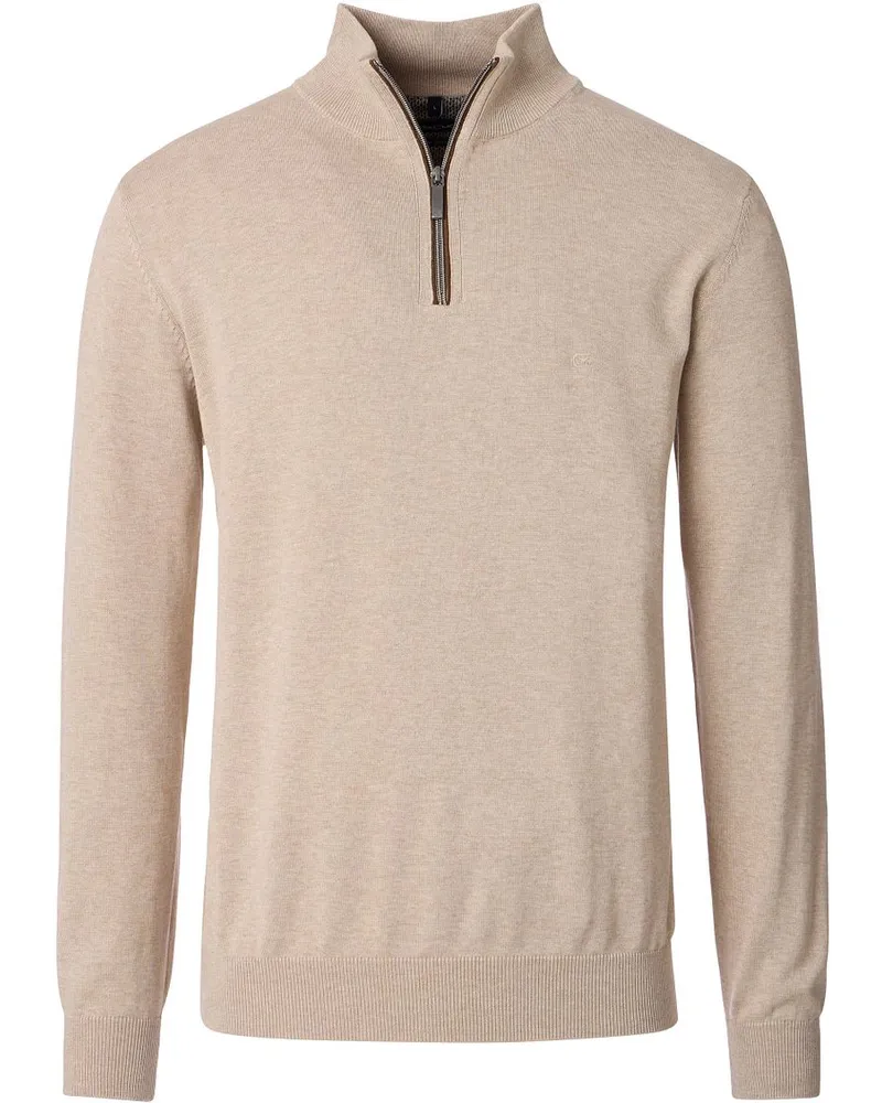 CasaModa Halfzip Pullover Solid Beige Beige