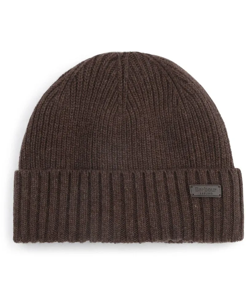 Barbour Beanie Carlton Wolle Braun Braun