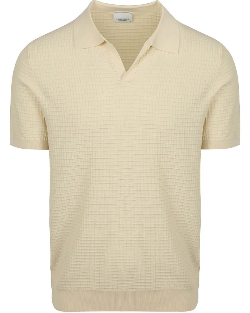Profuomo Poloshirt Riva Structure Ecru Beige