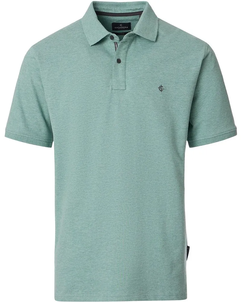 CasaModa Casa Moda Poloshirt Stretch Melange Grün Grün
