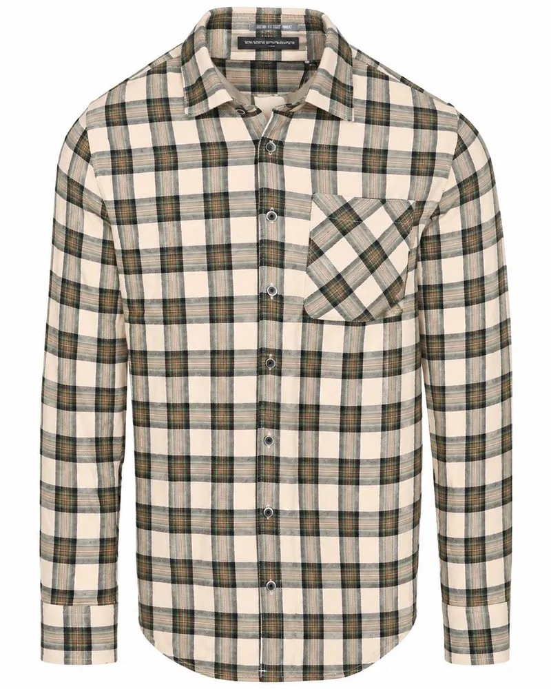 No Excess Hemd Yarn Dyed Check Beige Beige