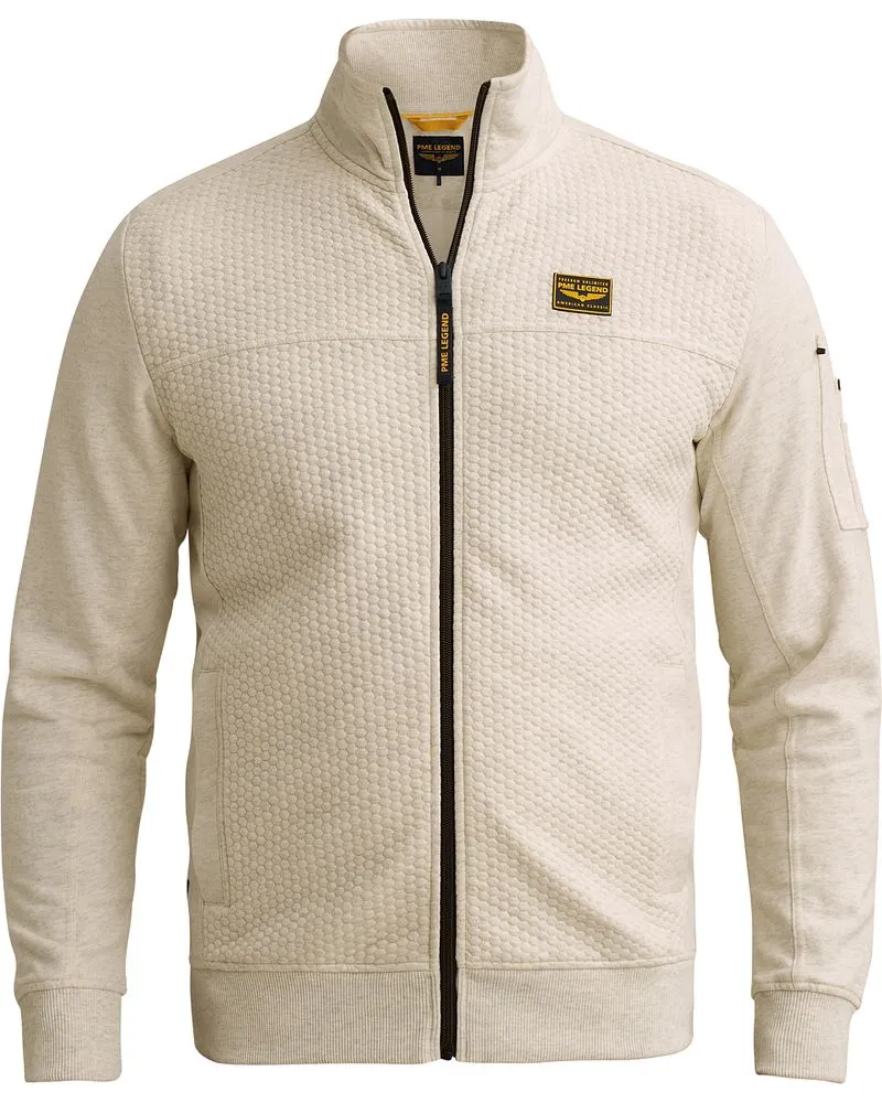 PME Legend Strickjacke Interlock Bone White Melee Wollweiß