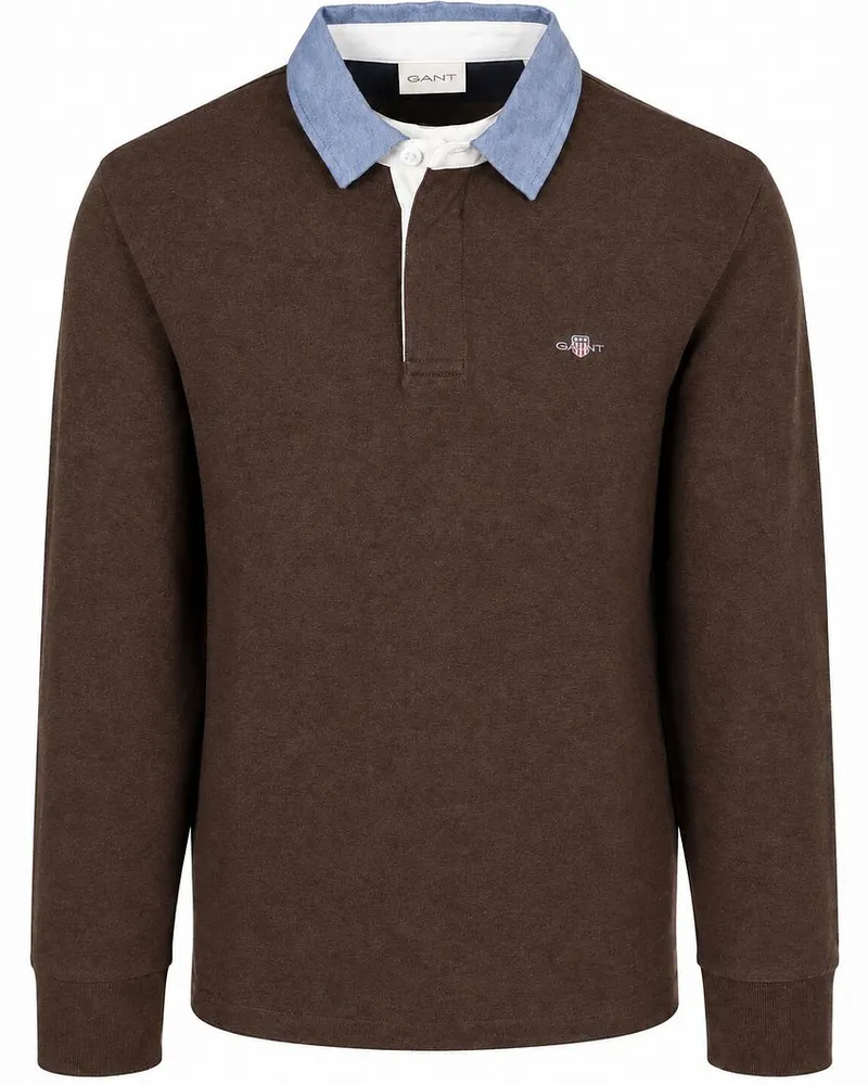 Gant Rugger Shield Polo Langarm Brown Braun