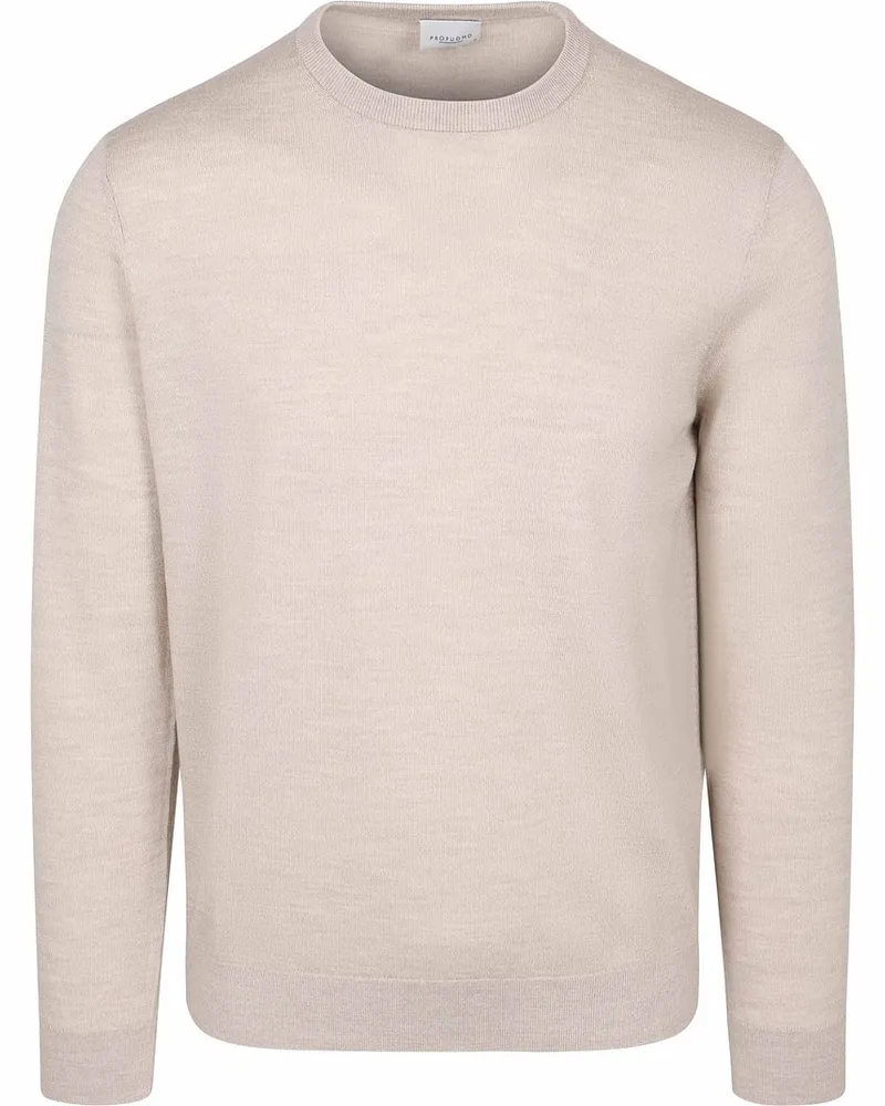 Profuomo Pullover Merinowolle Beige Beige