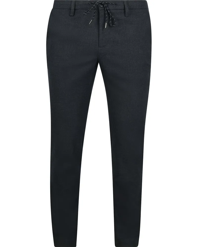 Alberto Hose Jump Flanell Herringbone Navy Dunkelblau