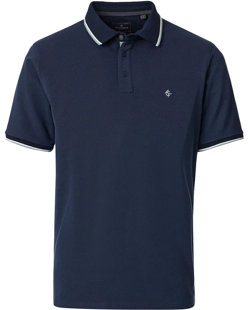 CasaModa Polo Piqué Contrast Navy Dunkelblau