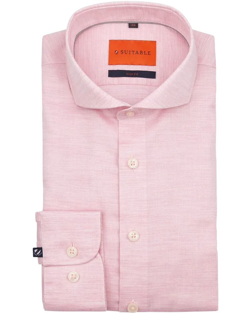 Suitable Melange Hemd Rosa Pink