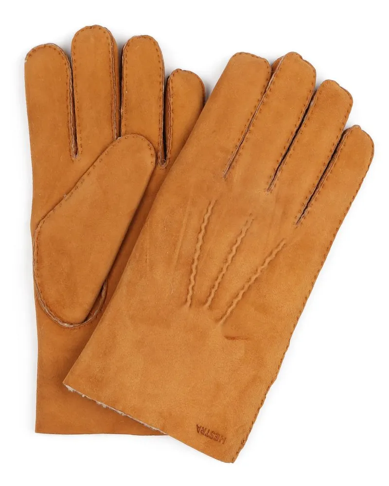 Hestra Handschuh Bernard Cork Suede Cognac Braun