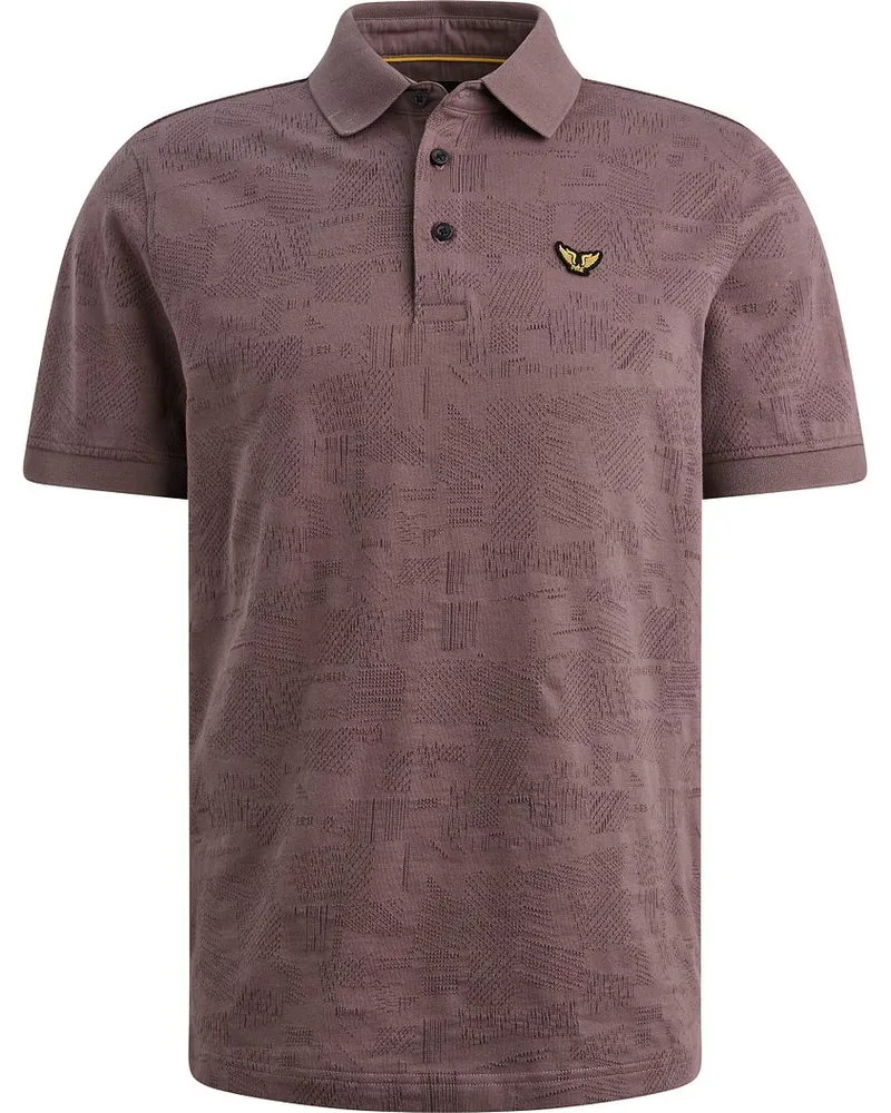 PME Legend Poloshirt Jacquard Jersey Moonscape Lila Violett