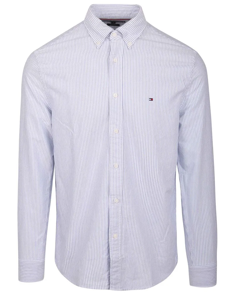 Tommy Hilfiger Oxford Hemd Streifen Hellblau Hellblau