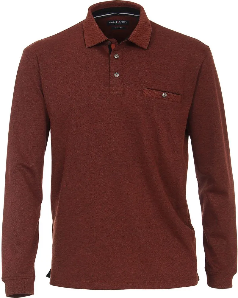 CasaModa Poloshirt LS Dunkelrot Rot