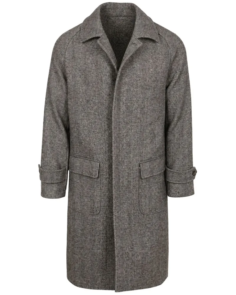 Suitable Coat Longsaddle Herringbone Braun Braun