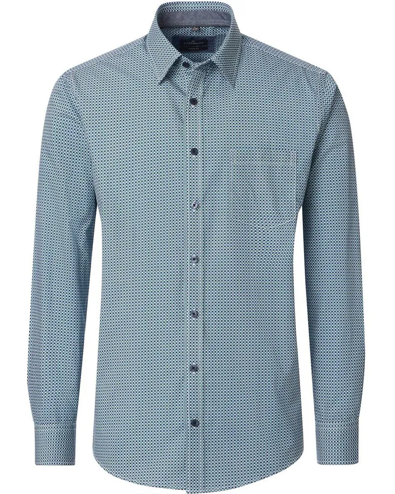CasaModa Freizeithemd Druck Blau Blau