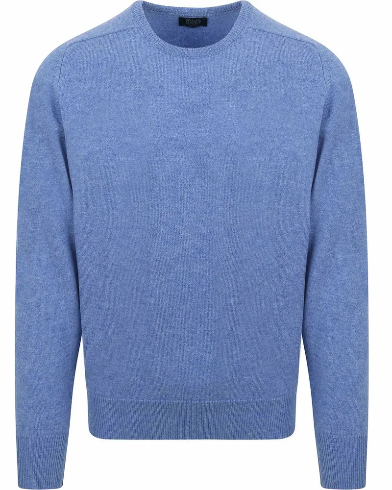 William Lockie O-Auschnitt Pullover Lammwolle Surf Blau Hellblau