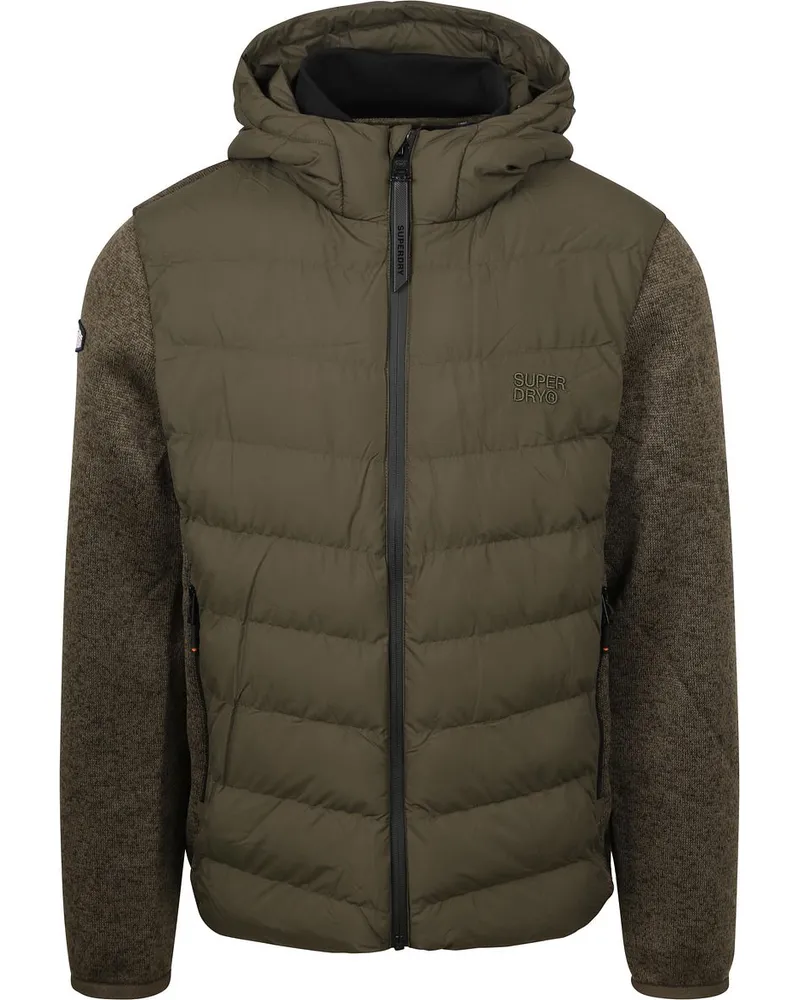 Superdry. Hooded Storm Jacke Oliv Dunkelgrün