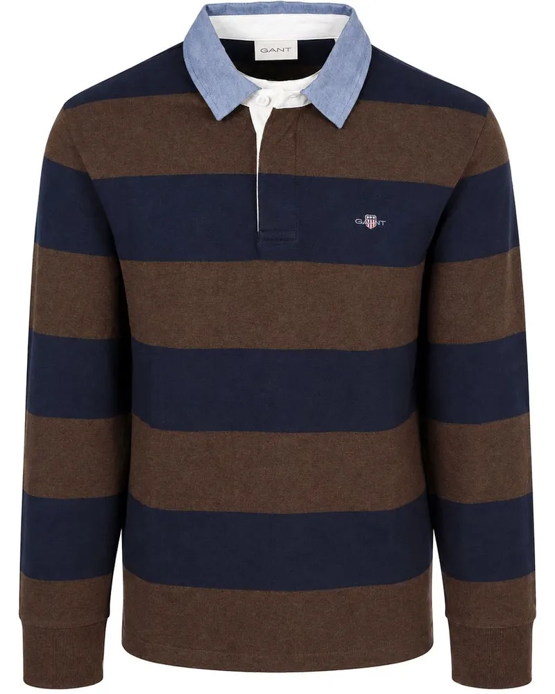 Gant Rugger Shield Polo Streifen Navy Blau