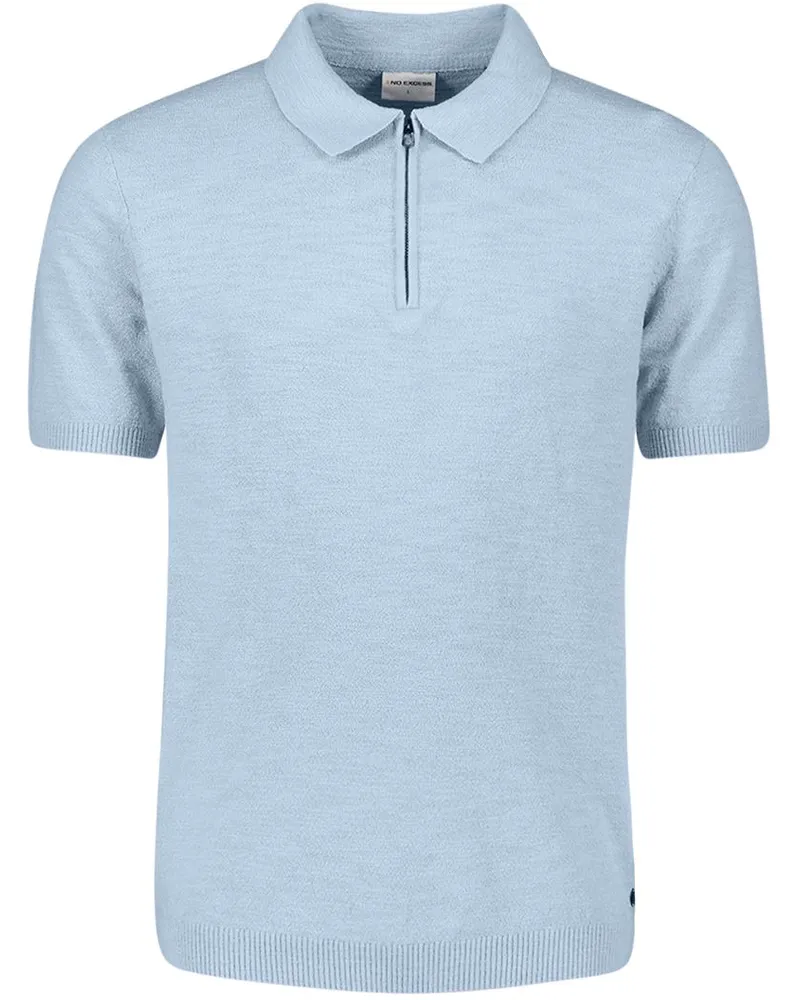 No Excess Half Zip Poloshirt Hellblau Hellblau