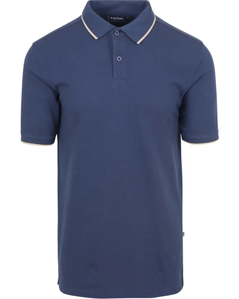 Suitable Respect Poloshirt Tip Ferry Denim Blau Blau