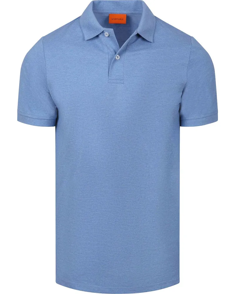 Suitable Poloshirt MEL Piqué Mittelblau Blau