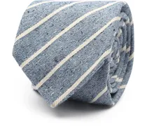 Krawatte Leinen Streif Blau