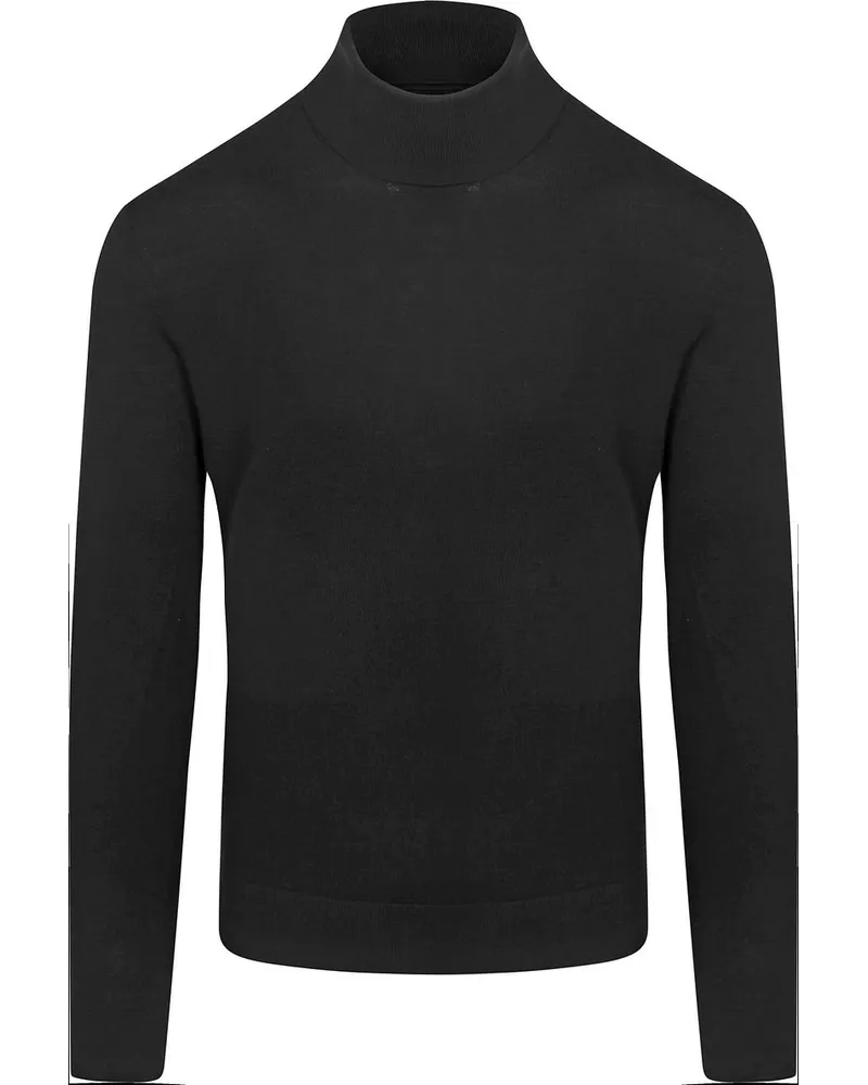 Suitable Merino Rollkragenpullover Schwarz Schwarz