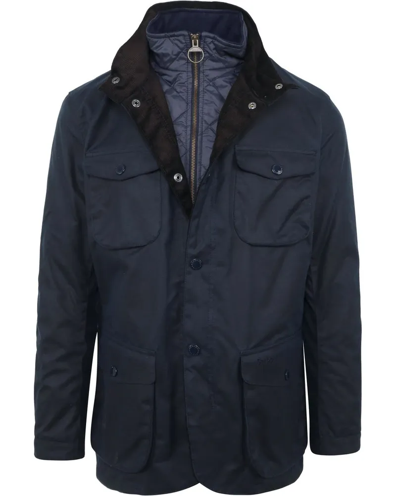 Barbour Wachsjacke Ogston Dunkelblau Blau