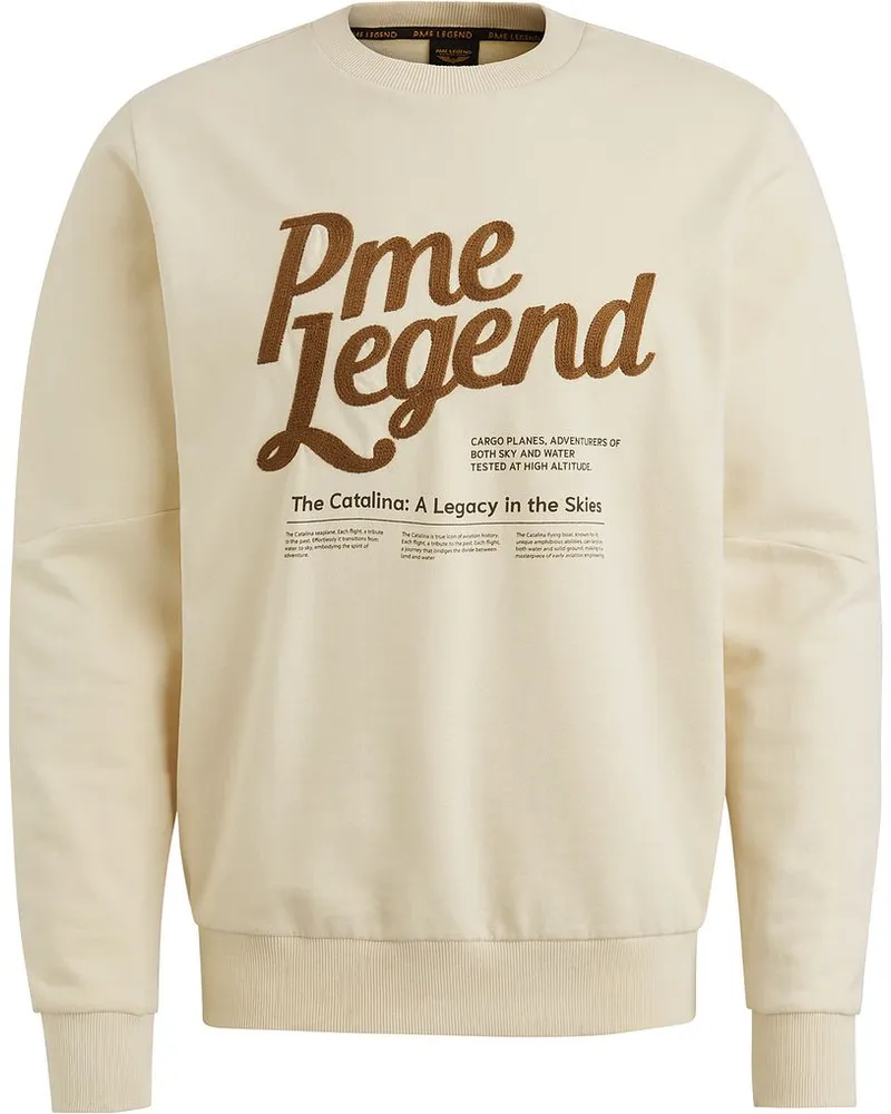 PME Legend Sweater Logo Bone White Beige