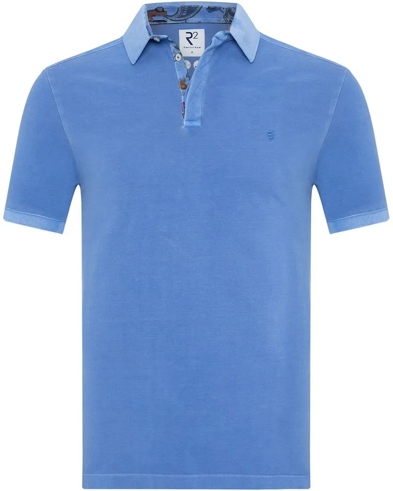 R2 Amsterdam Polo Solid Blau Blau