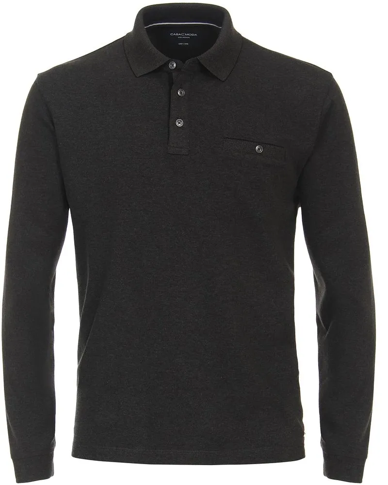 CasaModa Poloshirt Long Sleeves Anthrazit Anthrazit
