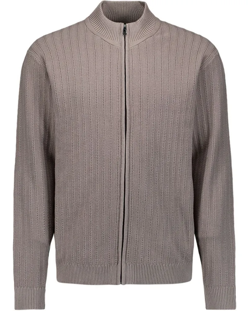 No Excess Strickjacke Knitted Structure Clay Grau