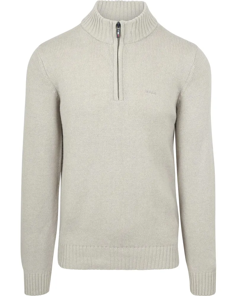 New Zealand Auckland NZA) Half Zip Pullover Wool Mix Adan Greige Beige