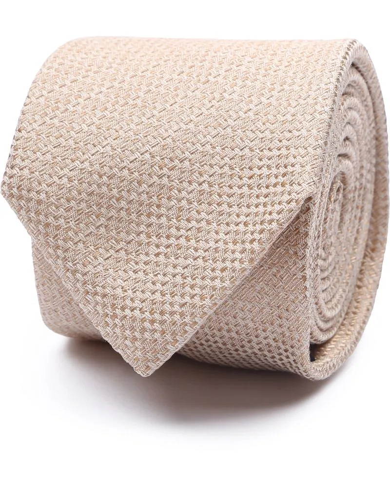 Suitable Krawatte Leinen Struktur Beige Beige