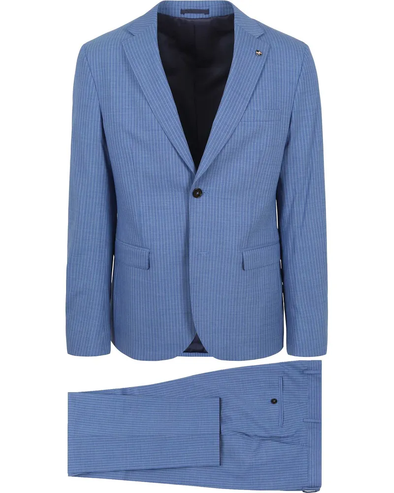 Suitable Strato Ossi Suit Wool Blau Blau