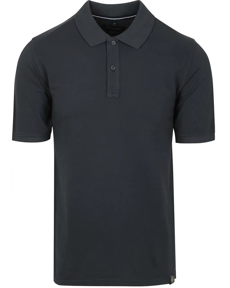 CasaModa Polo Piqué Garment Dye Marine Dunkelblau