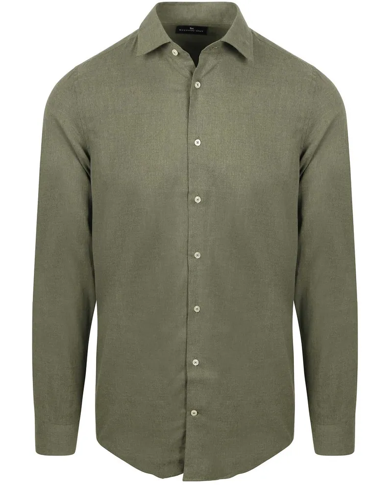 Suitable Hemd Flanell Olive Dunkelgrün