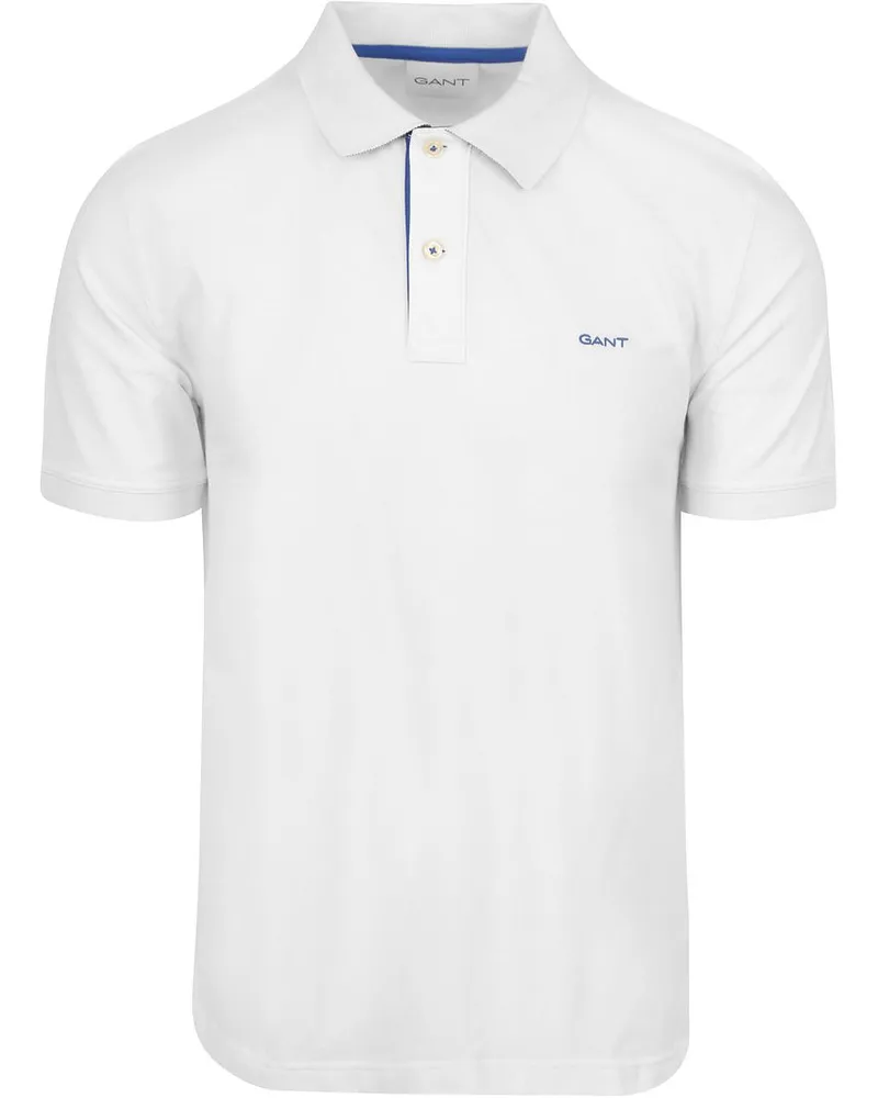 Gant Contrast Piqué Poloshirt Weiß Weiß