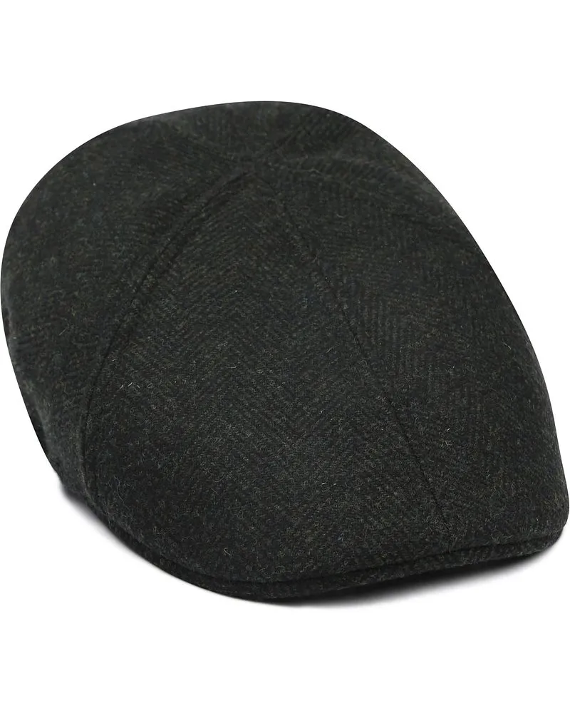 Suitable Flat Cap Wool Herringbone Dunkelgrün Dunkelgrün