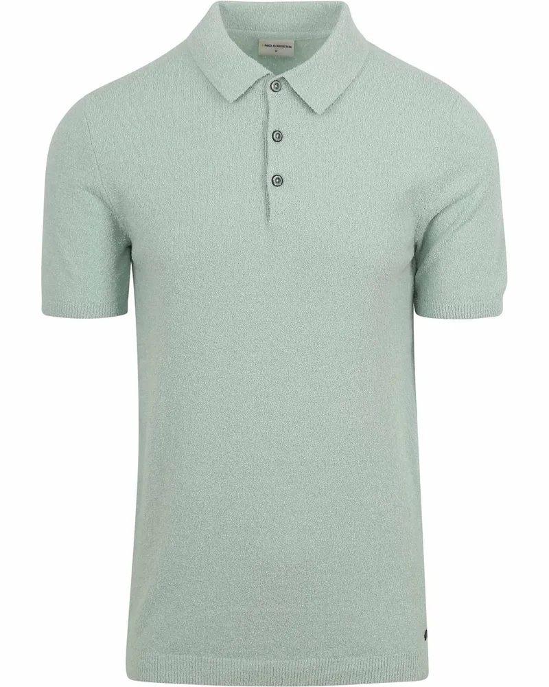 No Excess Knitted Poloshirt Struktur Grün Grün