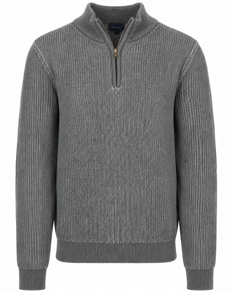 Suitable Bico Half-Zip Pullover Grau Grau