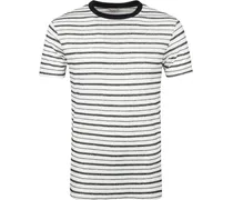 T-Shirt Reversed Streifen Weiß