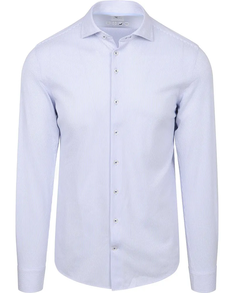 R2 Amsterdam R2 Hemd Knitted Stripes Blau Hellblau