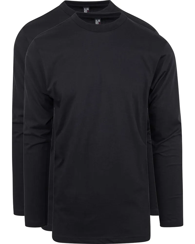 Alan Red T-Shirt Virginia Schwarz Longsleeve 2-pack Schwarz