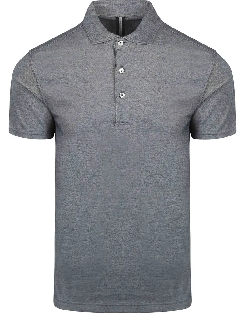 Profuomo Poloshirt Luxury Knitted Melange Blau Hellblau