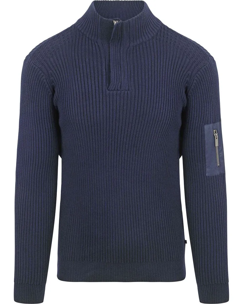 Suitable Mou Half Zip Pullover Blau Dunkelblau