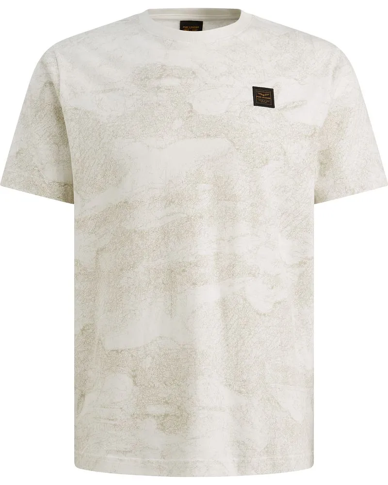 PME Legend T-Shirt Allover Print Egret Beige