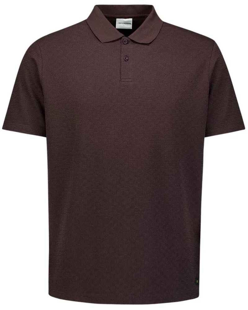 No Excess Strick-Poloshirt Struktur Braun Braun