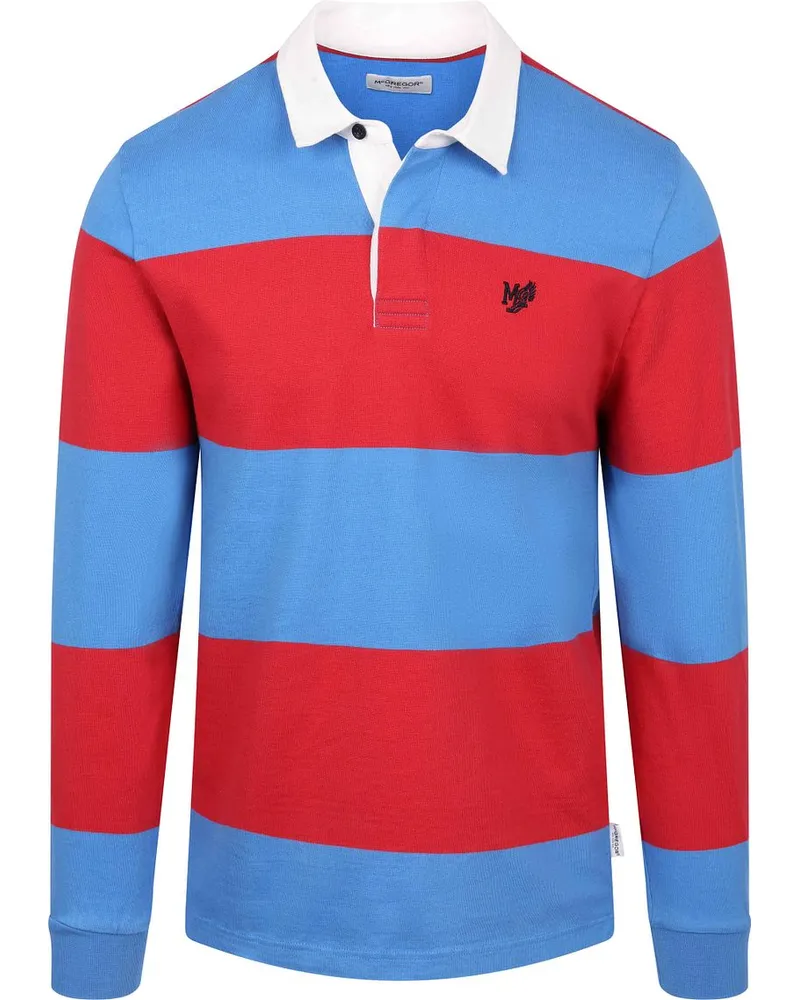 McGregor Rugbyshirt Streifen Blau Rot Rot