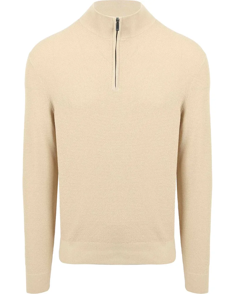 Suitable Structure Half Zip Pullover Sand Wollweiß